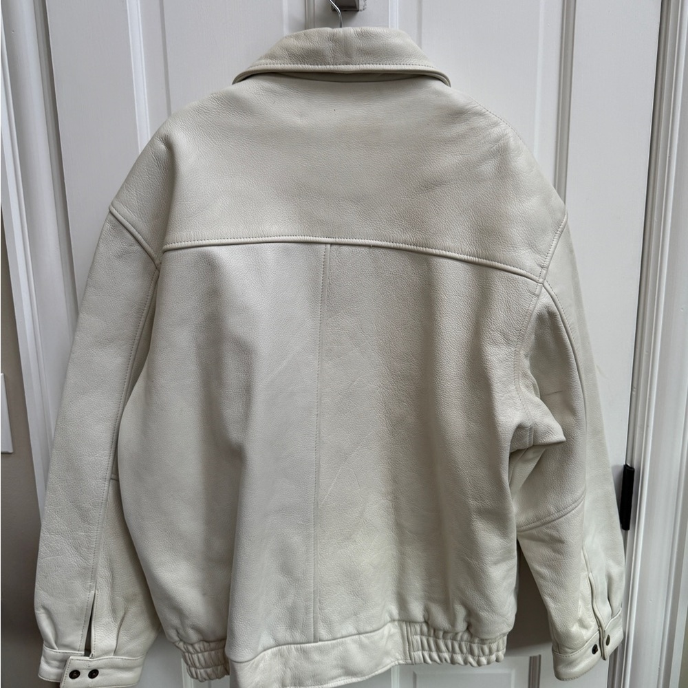 🎉🎉HP🎊🎊 Ambition New York Men’s 2XL White Fur Lined Real Leather Coat Jacket - Picture 8 of 11